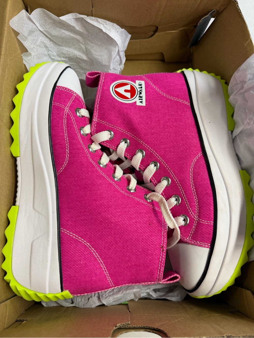 Wanollie 6 Hot Pink High-Top Canvas Sneakers with White Laces - Picture 9 of 11
